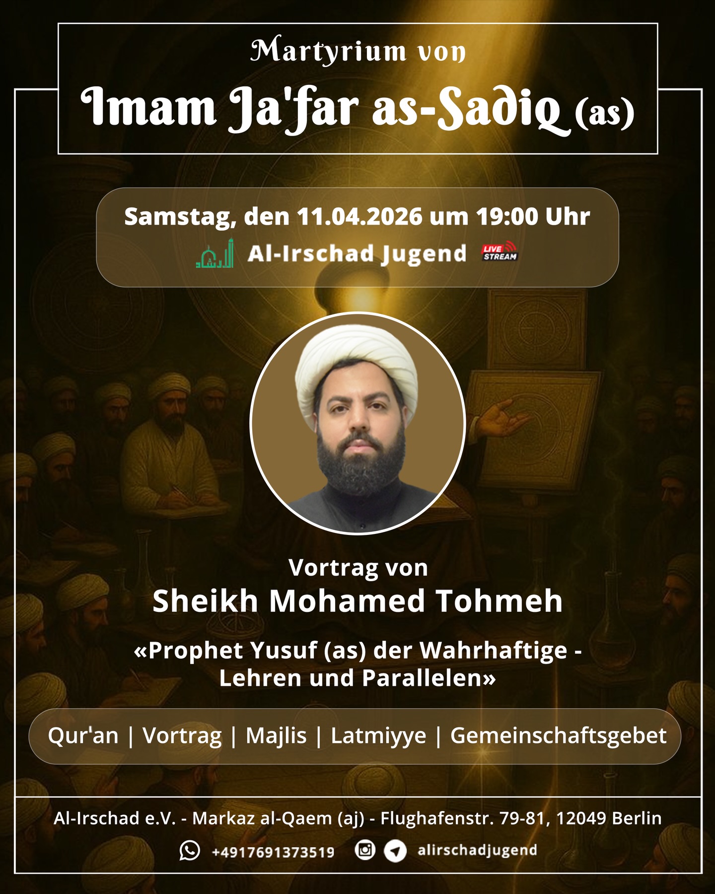 Martyrium von Imam Ja'far as-Sadiq (as) flyer
